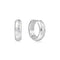Silver Small Chubby Sparkling Huggie Hoop Earrings